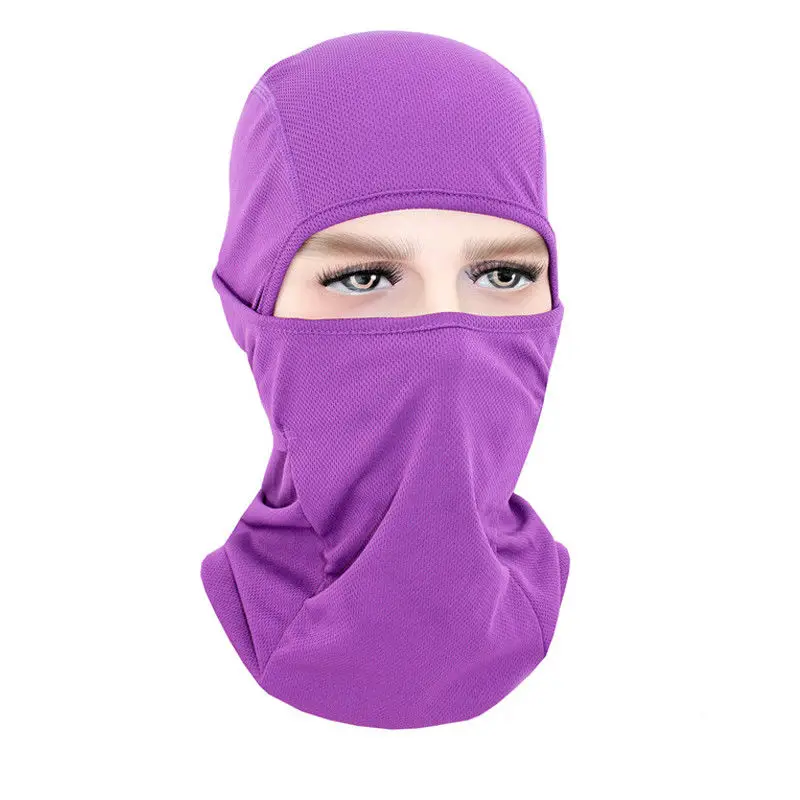 New Outdoor Face Mask Motorcycle Full Face Mask Balaclava Ski Neck Protection Windproof Sun Protection Mask 8Colors Hot - Цвет: Фиолетовый