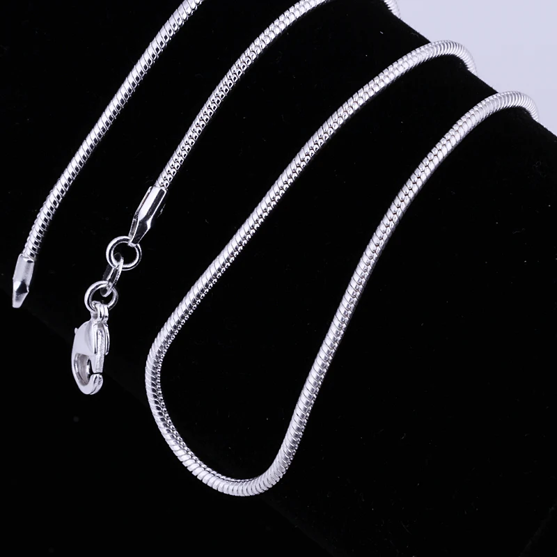 

Wholesale lots 10pcs/lot 2mm silver plated snake chain necklace 16" 18" 20" 22" 24" Wholesale Fashion Jewelry Necklace Chains