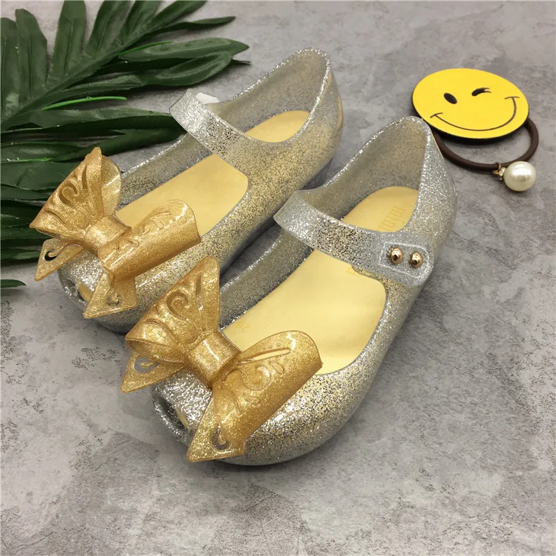 Mini Melissa Girl Sandals 2018 New Hollow Bow Baby Jelly Non-slip Beach Shoes Toddler Princess 13-15.5CM | Детская одежда и обувь