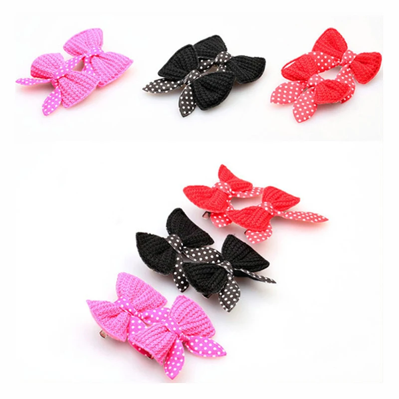1 пара милые банты для домашних животных с кроличьими ушками собак зажимами