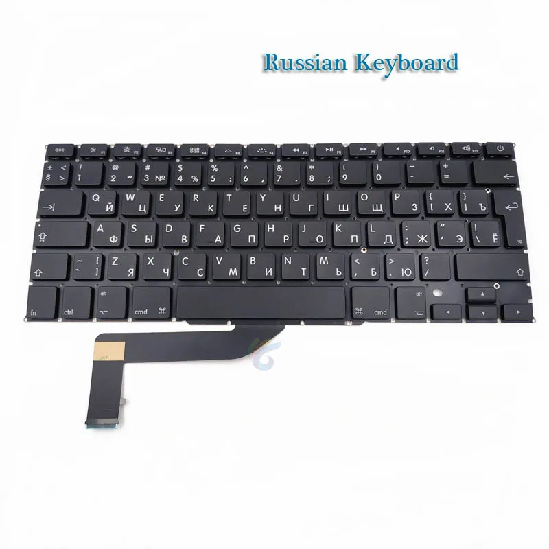 A1398 клавиатура для ноутбука Macbook Pro retina 1" US/UK/французский/испанский/немецкий/русский/итальянский/корейский клавиатура 2012 2013