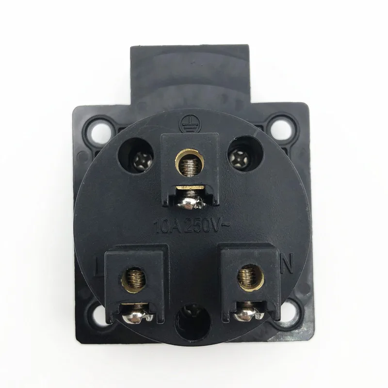 Черная многофункциональная Промышленная защитная розетка 10A 250V IP44 CE