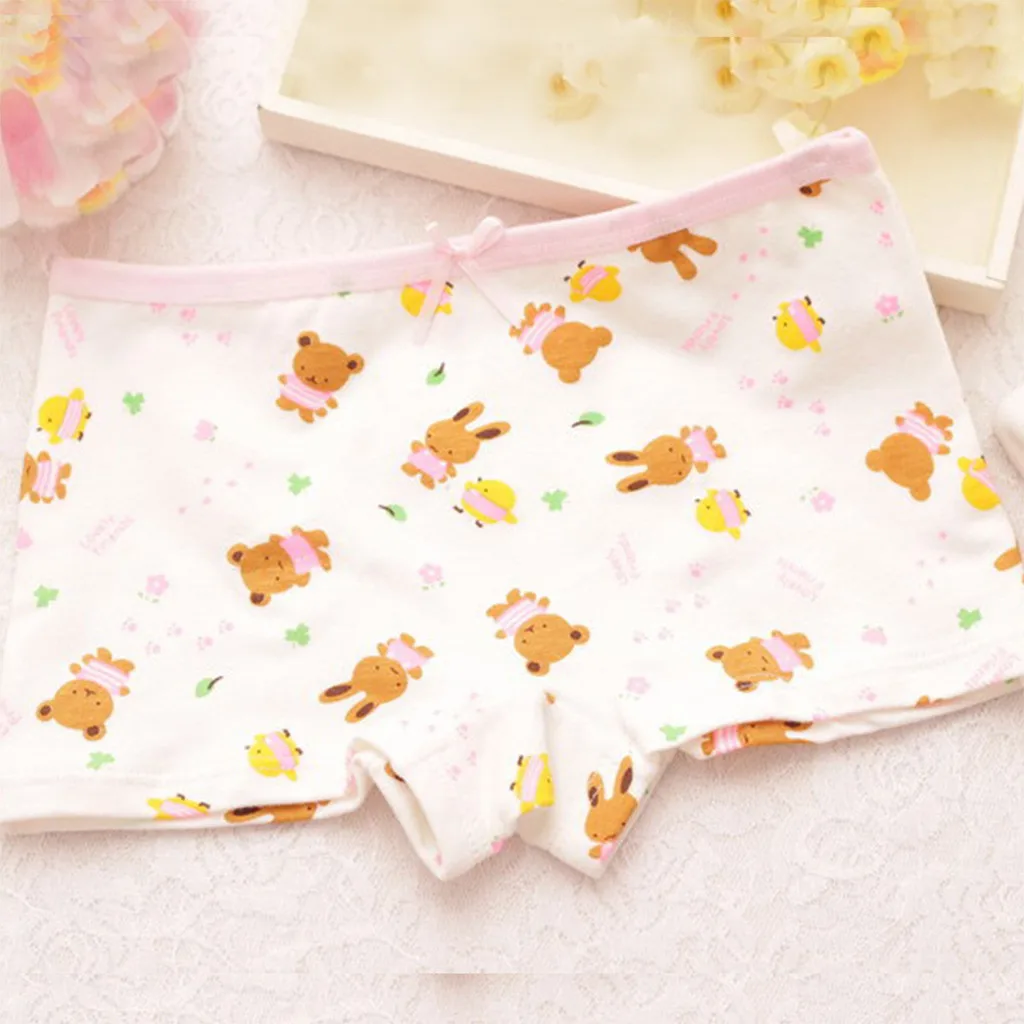 Детские хлопковые трусы SAGACE мягкие короткие трусики с милым мультяшным принтом