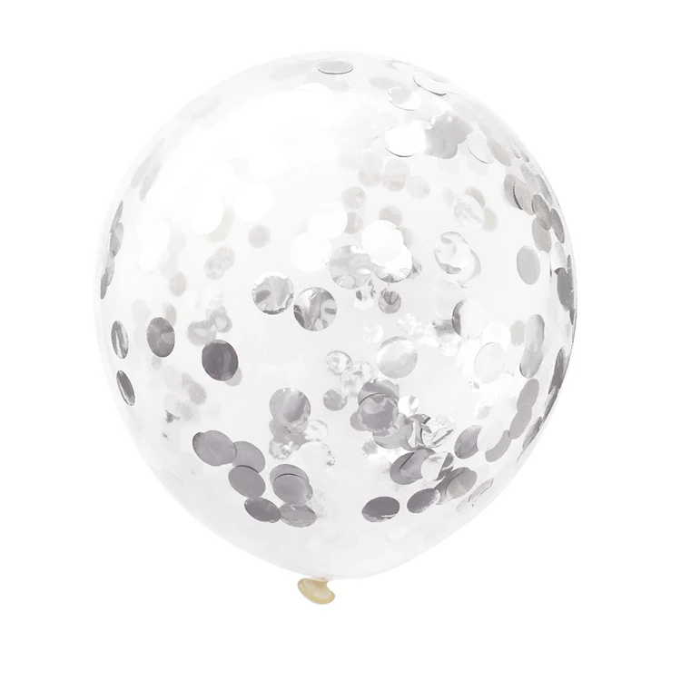 Silver confetti LAPHIL 10 шт мульти конфетти воздушные шары с днем рождения украшения дети синий розовый мальчик девочка душ принадлежности пол раскрыть - Цвет: Silver confetti