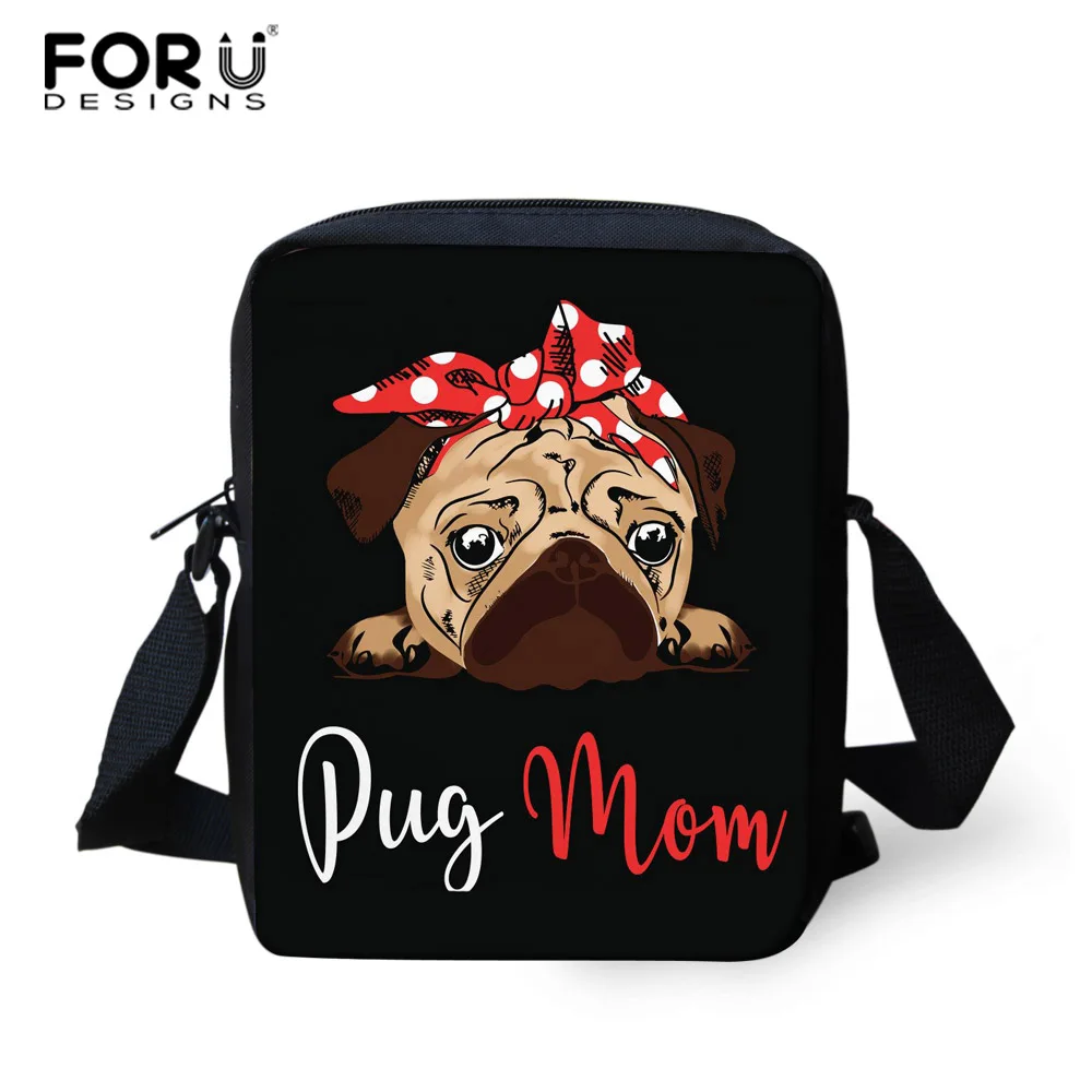 FORUDESIGNS/Бульдог мопса сумка для женщин мини сумки мессенджеры детские школьные