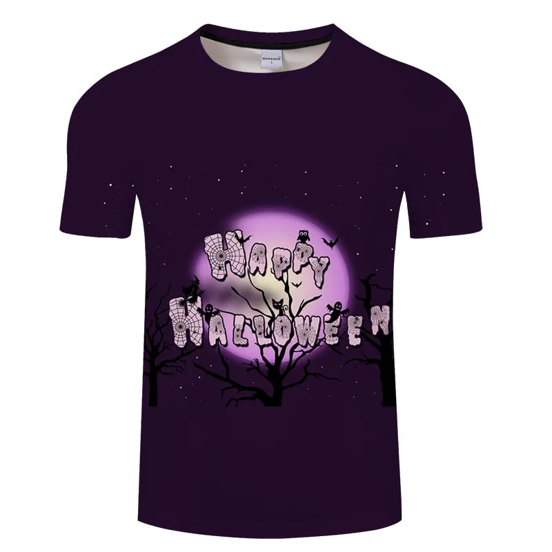 Purple Halloween 3D Print T shirts Men T-shirts Brand Top Tee Streetwear Summer Short Sleeve tshirt O-neck Drop Ship ZOOTOP BEAR | Мужская