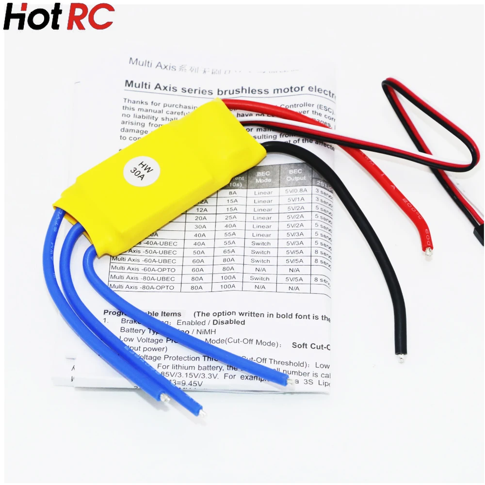 Бесщеточный контроллер скорости двигателя RC BEC 30A ESC для квадрокоптера QAV210 QAV250 ZRM250