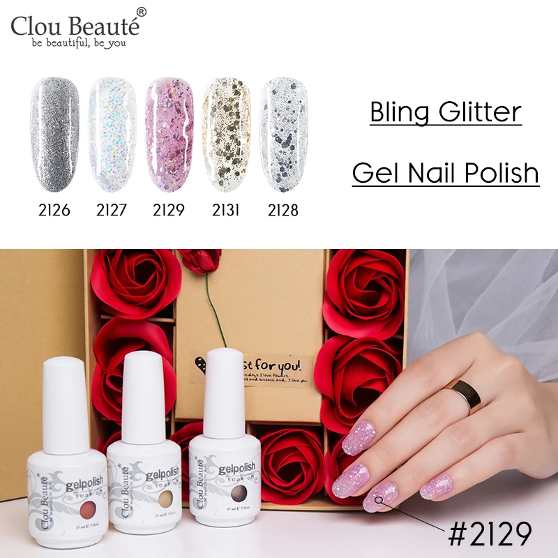 Clou Beaute Gel Nail Polish Top UV LED Gel Nail Art Varnish Hybrid Gel Polish Semi Permanent Vernis Gellak Glitter Gel Lacquer