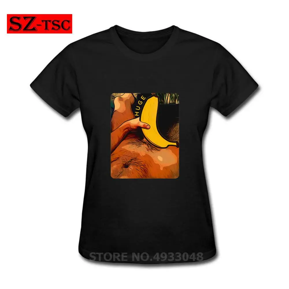 Огромный Банан Сексуальная футболка юмором Женская 100% хлопковая Футболка