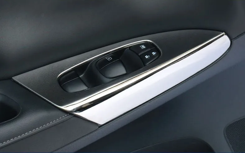 Для Nissan Sentra 2013- стеклянный переключатель с блестками для двери подлокотник подъемная панель декоративная стеклянная подъемная панель декоративная рамка