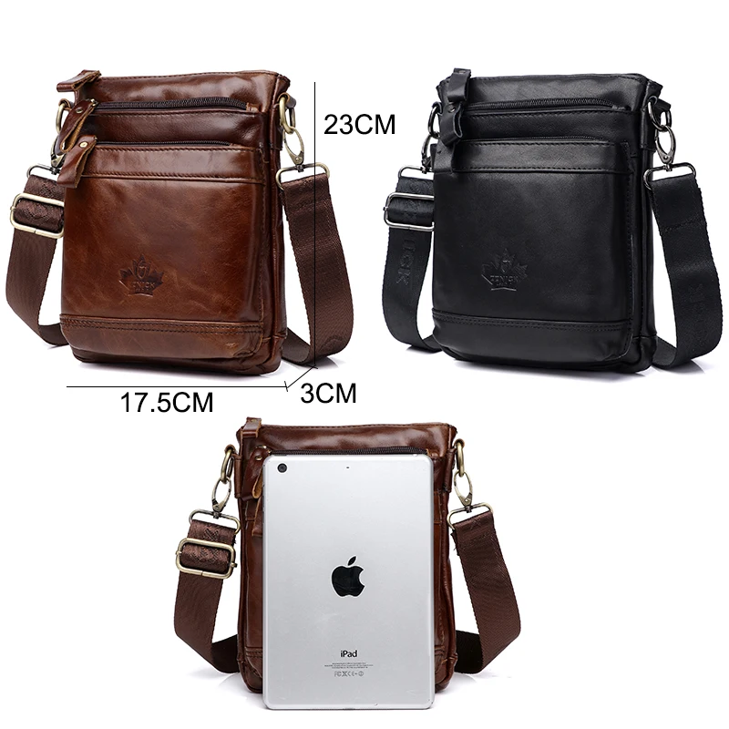 Men Genuine Leather Messenger Bag Handbag Shoulder 2019 Fashion shoulder bags Flap Zipper Crossbody Leather Bag KSK