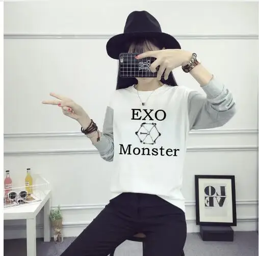Kpop EXO/Новая корейская длинная бейсбольная форма школьная LUHAN KRIS TAO флисовые