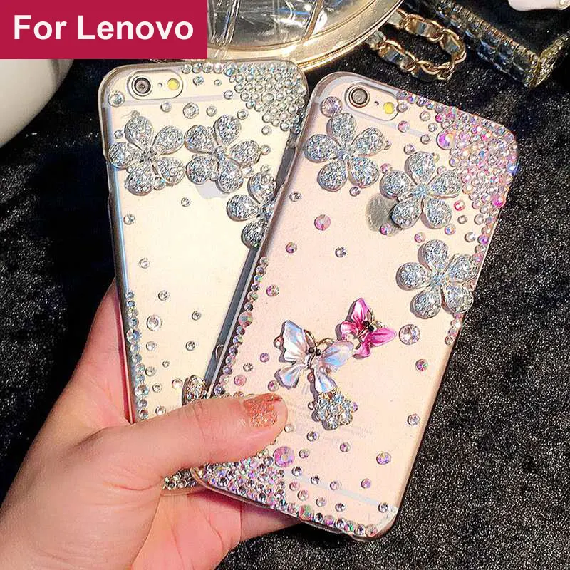 Бабочка бриллиант горный хрусталь чехол для Lenovo A859 A806 S60 S90 K5 K6 K8 Note Plus ZUK Z2 Pro P1 P2 A6600|