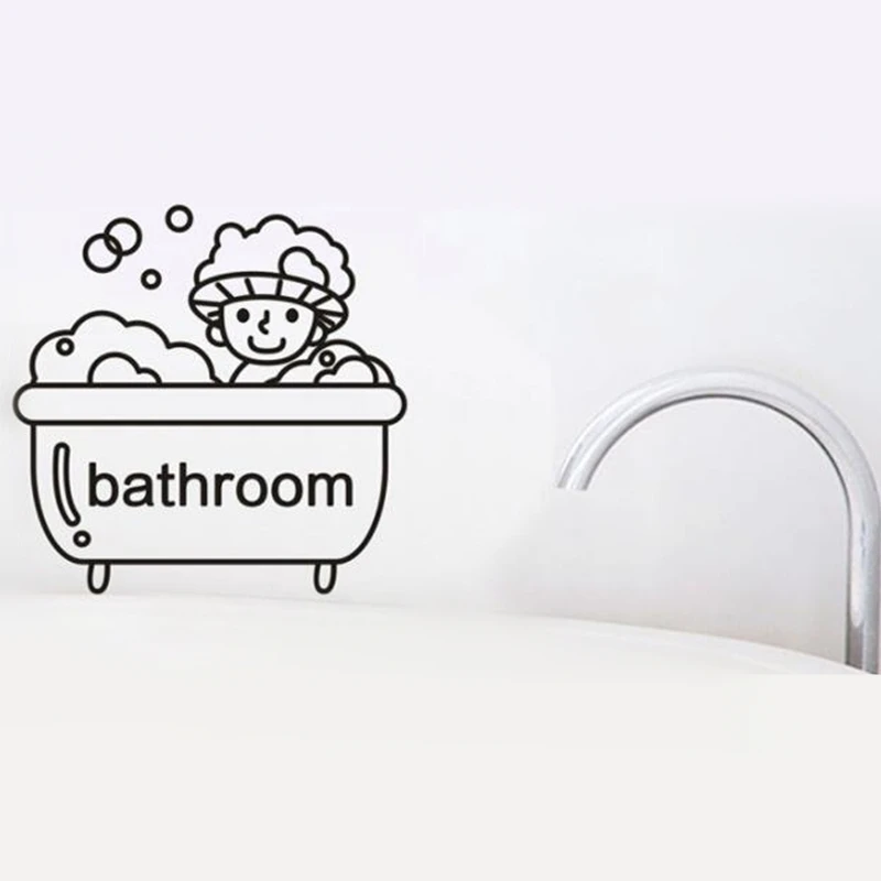 Bathroom Wall Sticker Cute Baby Shower PVC Toilet Stickers Window Home Decoration Waterproof Vinyl Decals Poster Decor | Дом и сад