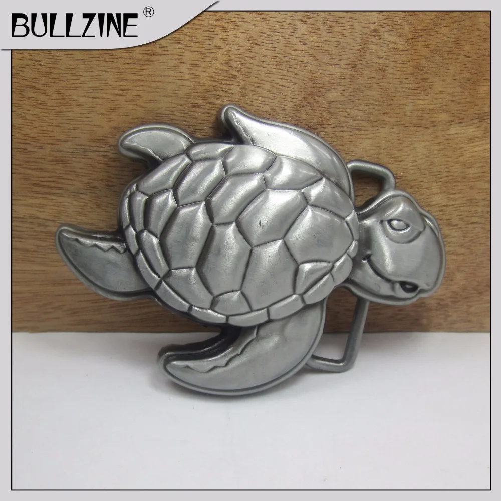The Bullzine Fashion tortoise belt buckle with pewter finish FP-03024 suitable for 4cm width snap on | Дом и сад