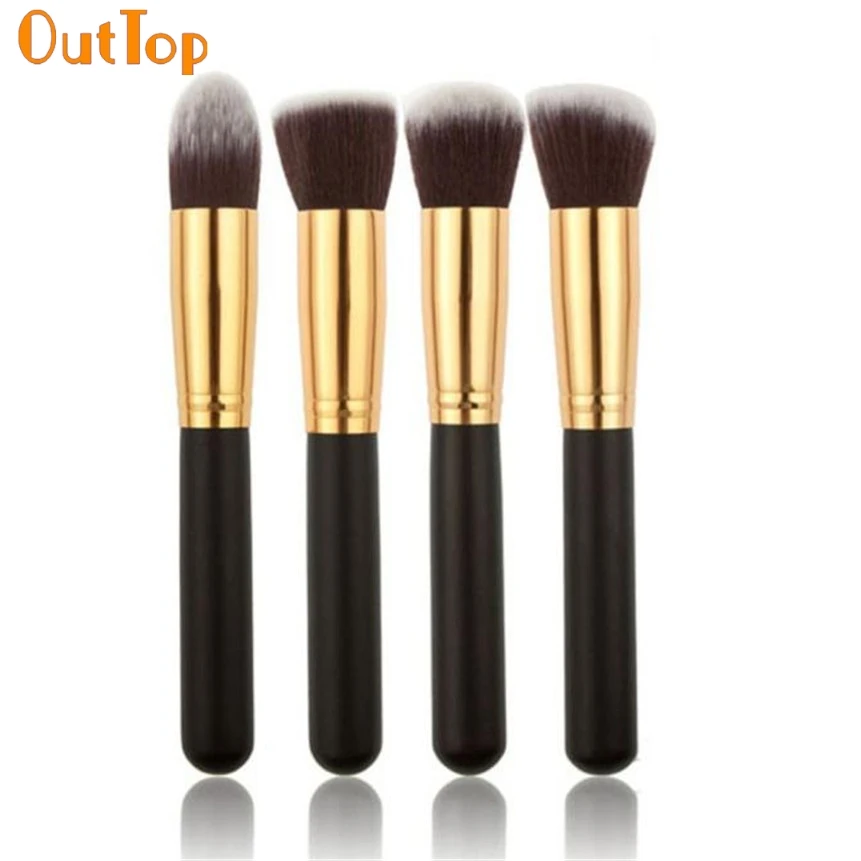 OutTop ColorWomen 4 шт./компл. черные синтетические Кабуки кисти для основы один макияж