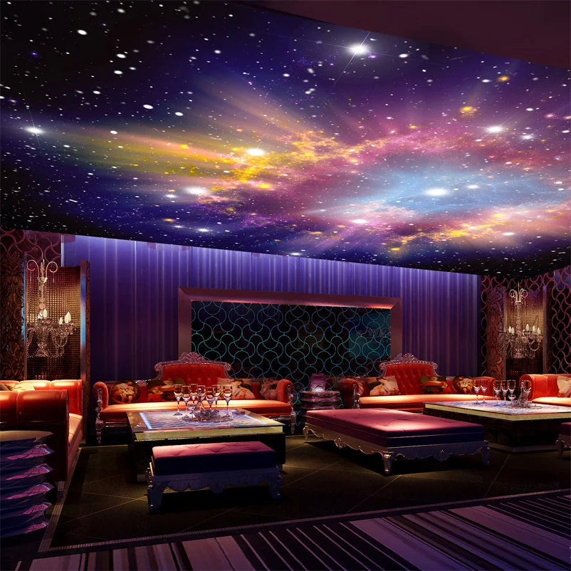 

Custom Murals 3D Star Nebula Night Sky Wall Painting Ceiling Smallpox Wallpaper Bedroom TV Background Galaxy Theme Wallpaper