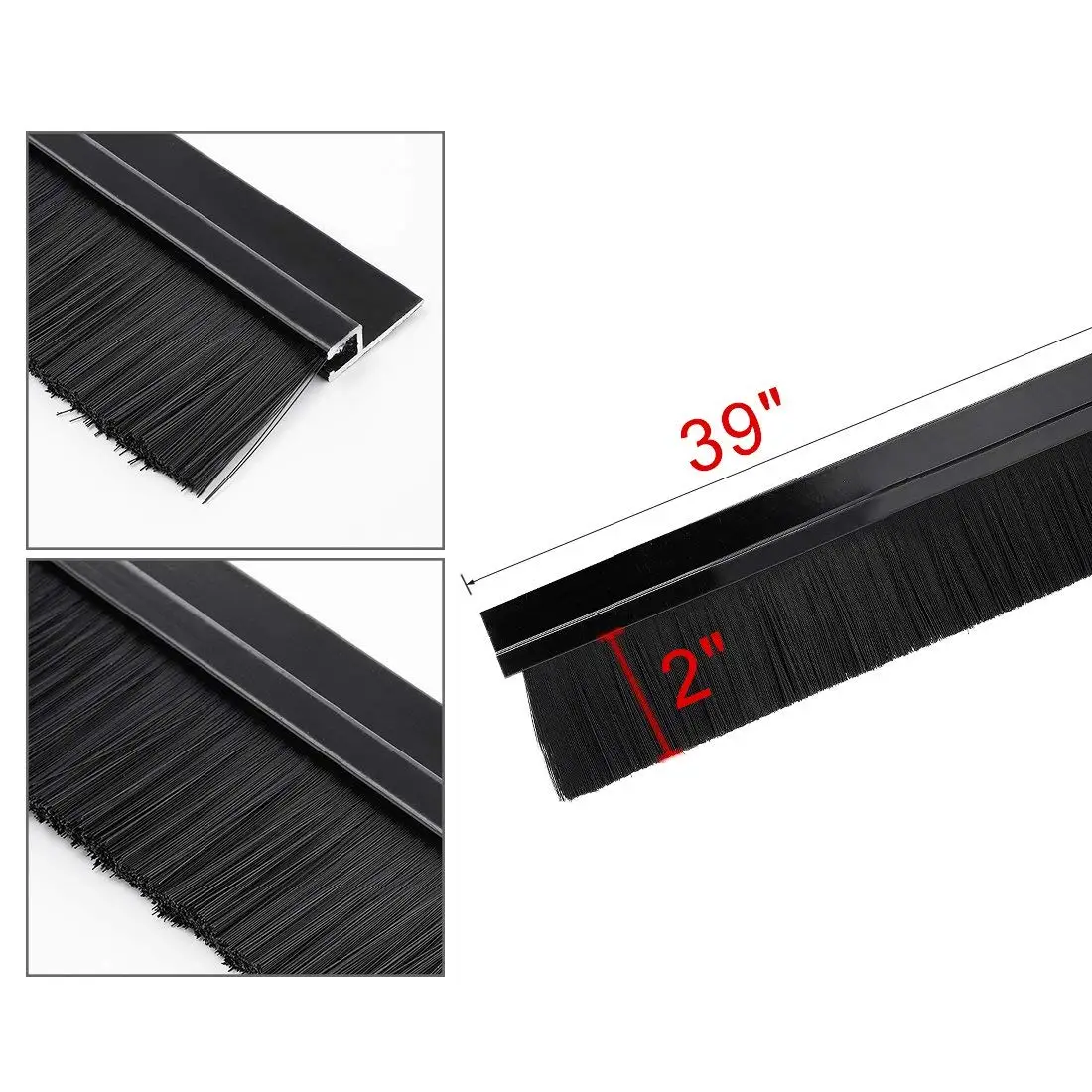 1pcs New Style Door Bottom Scanning H-shaped Aluminum Alloy Base Brush Dust Elevator Black | Инструменты