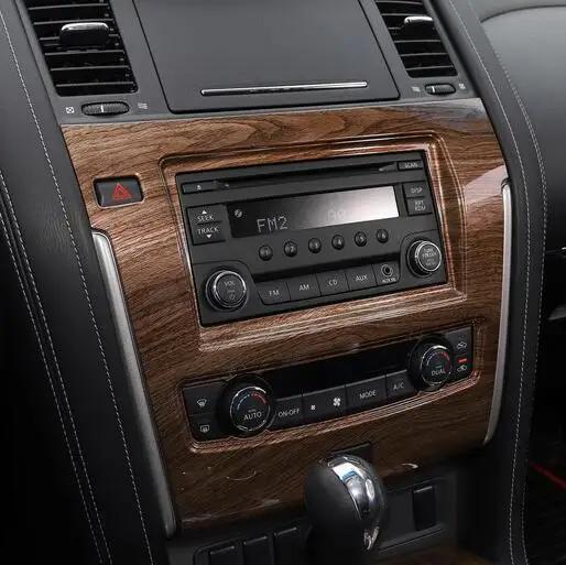 Gear Panel Cover Air Vent Frame Reading Lamps Interior Trims ABS Wooden Line For Nissan Patrol Y62 Year 2017 Up Free Shipping | Автомобили