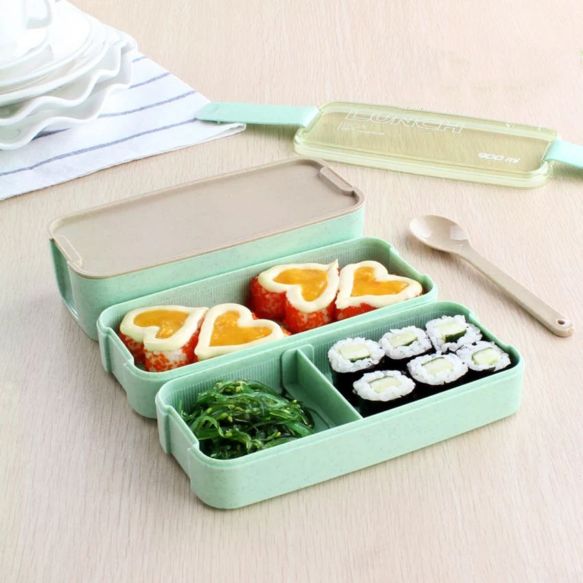 3 слоя японских тонких ланч боксов Bento пищевой контейнер Ланчбокс с переноской