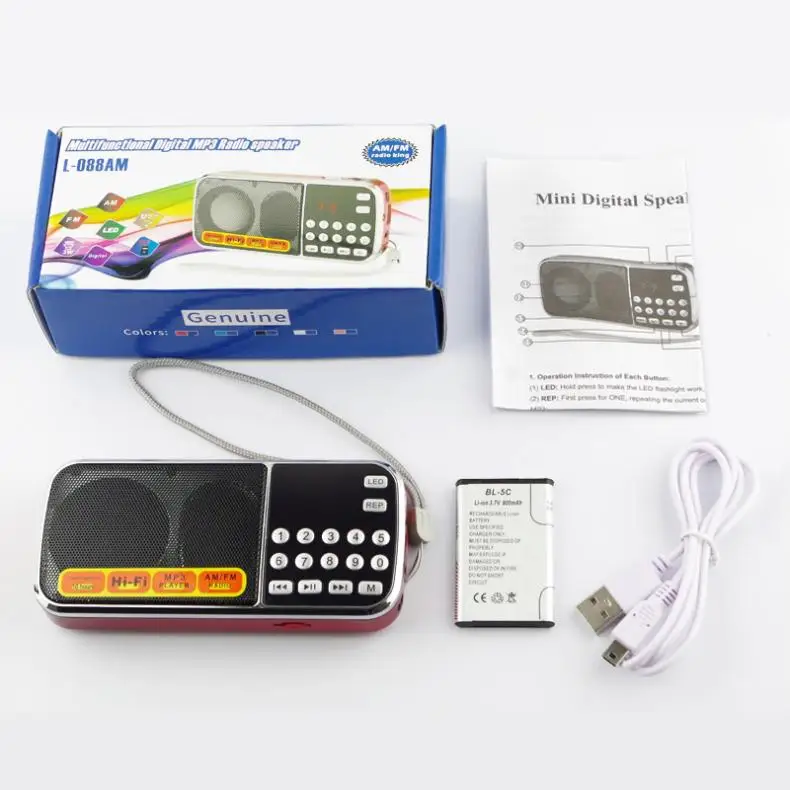 Портативное мини радио Rolton FM портативное fm radyo музыкальный плеер динамик TF USB с