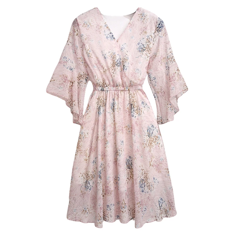 Trytree 2019 лето осень повседневное женское платье с цветочным принтом