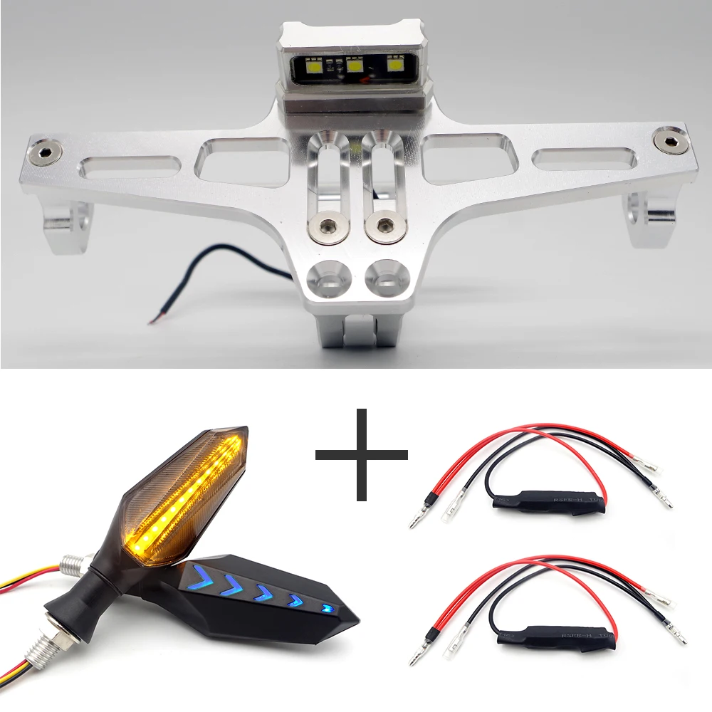YIN with Turn signal Поворотная сигнальная лампа мотоцикла с ЧПУ номерных знаков держатель для YAMAHA tmax 530 mt 07 aerox t max 500 yzf r6 MT-09 чехлы - Цвет: YIN with Turn signal