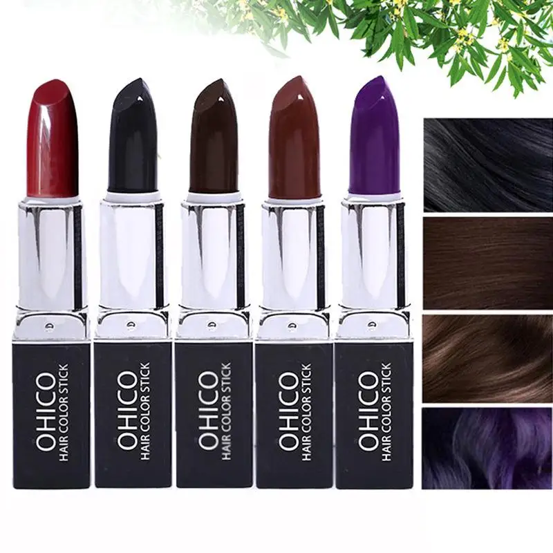 

New Portable Plant Extracts Disposable Temporary Hair Dye Coloring Pen Pencil Stick Lipstick Covering White Hair