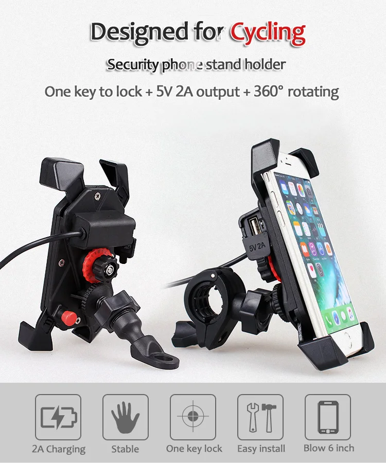 Держатель для телефона, мотоцикла, для iphone, samsung, смартфона, с USB зарядным устройством, держатель для Moto, мобильный стенд, скутер, зажим, кронштейн