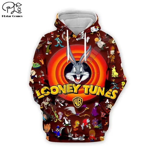 Мужские толстовки с 3d принтом Bugs Bunny, толстовка с принтом looney ttes, Повседневный пуловер унисекс на молнии, Осенний подростковый пиджак - Цвет: Hoodies