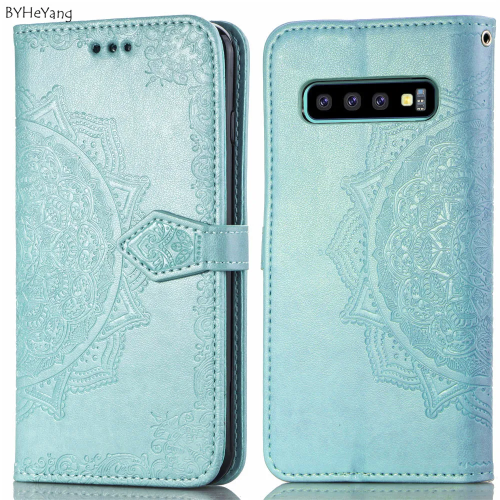 BYHeYang S 10 Cover For Samsung Galaxy S10 Case Luxury Flip pu Leather cellphone With Strip | Мобильные телефоны и