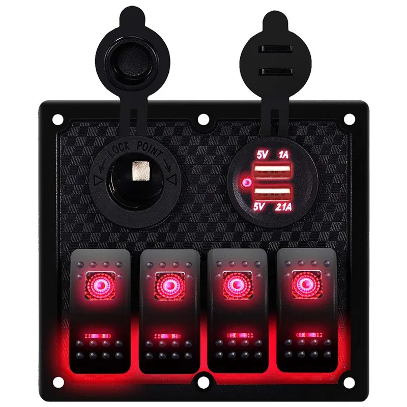 12 V-24 V 4 Gang морской катер автомобиля цепи RV светодиодный перекидной переключатель