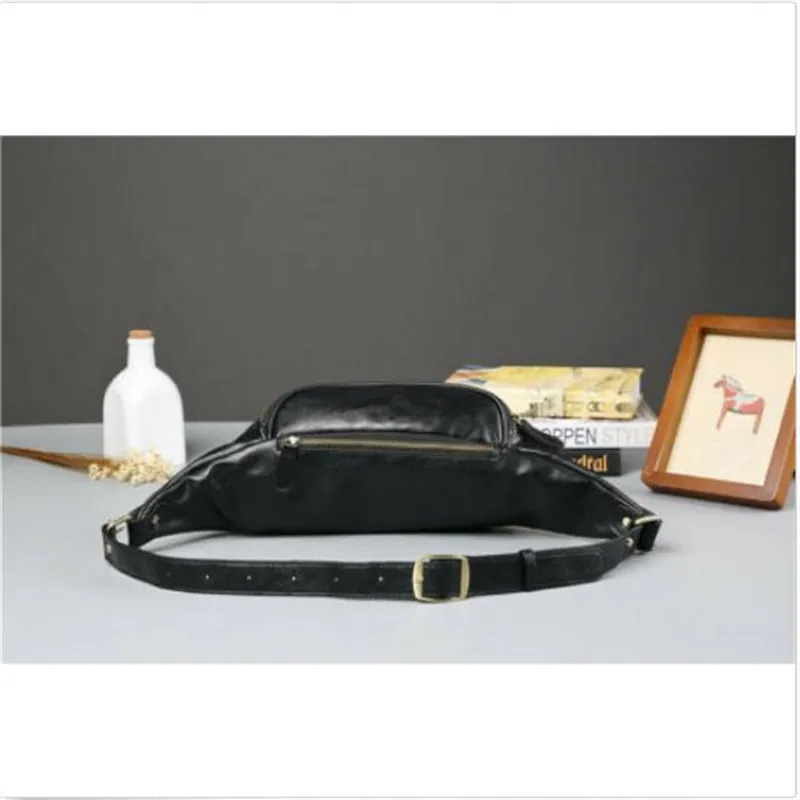 Men PU Leather Fanny Pack New Soild Color Zippers Crossbody Waist Bag Fashionable Male's Traveling Handy Hip Belt Pouch Hot Sale | Багаж и