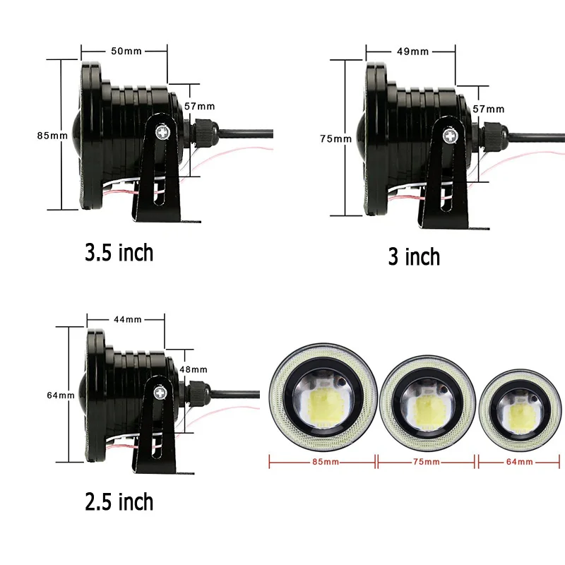 AICARKAS 89mm 76mm 64mm линзы для глаз СОВ Светодиодные Ангельские Глазки Авто