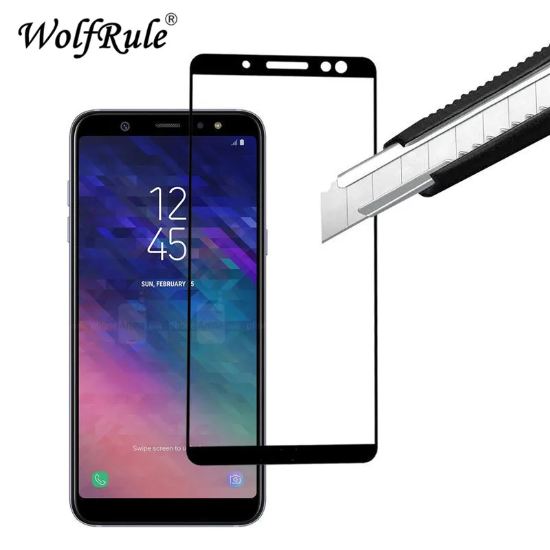 Для стекла Samsung Galaxy A6 2018 защита экрана закаленное стекло для A600 полное покрытие