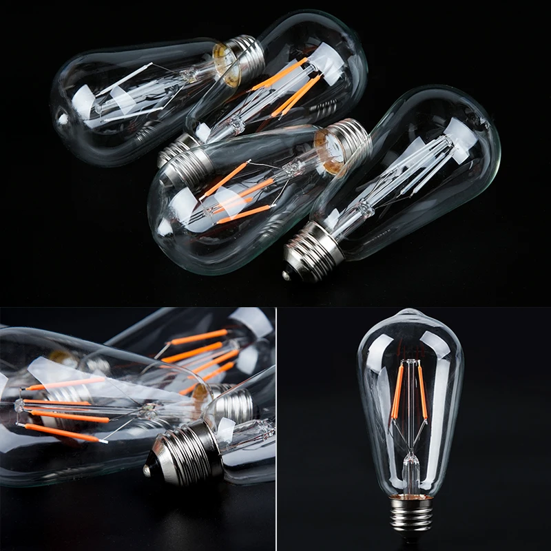 Синий, красный, розовый, зеленый светодиодный светильник накаливания Edison ST64 COB светодиодный светильник 220v E27 ретро глобус замена