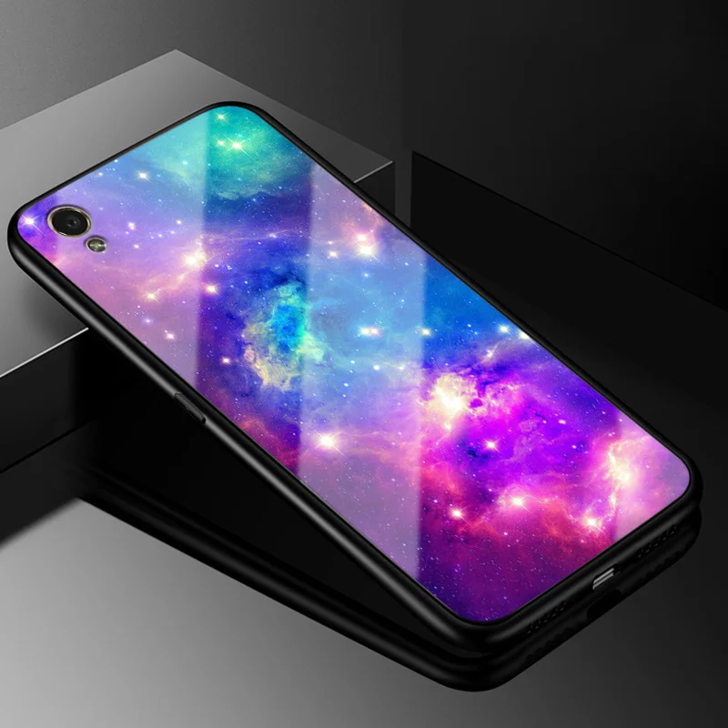 Для Oppo A37 чехол 5,0 ''стеклянная жесткая задняя крышка для Oppo A37 телефонный чехол s Черный силиконовый бампер Coque для OPPOA37 A 37 A37M A37F - Цвет: 2
