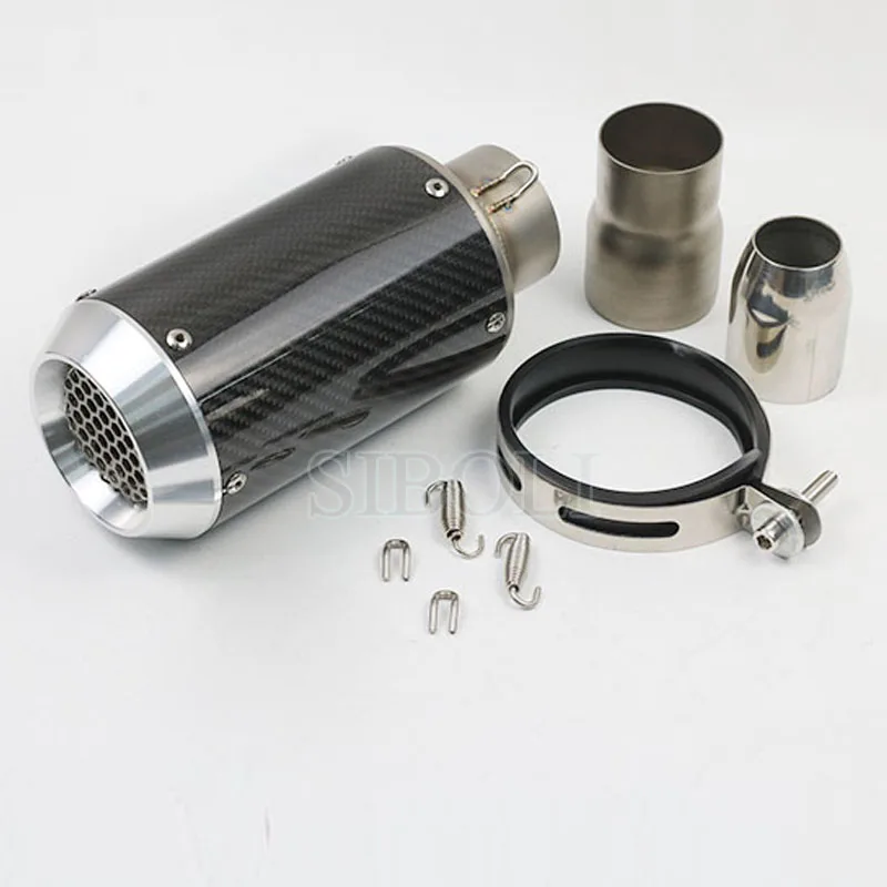 Впускной выхлопной глушитель для мотоцикла 60 мм труба из углеродного волокна GP