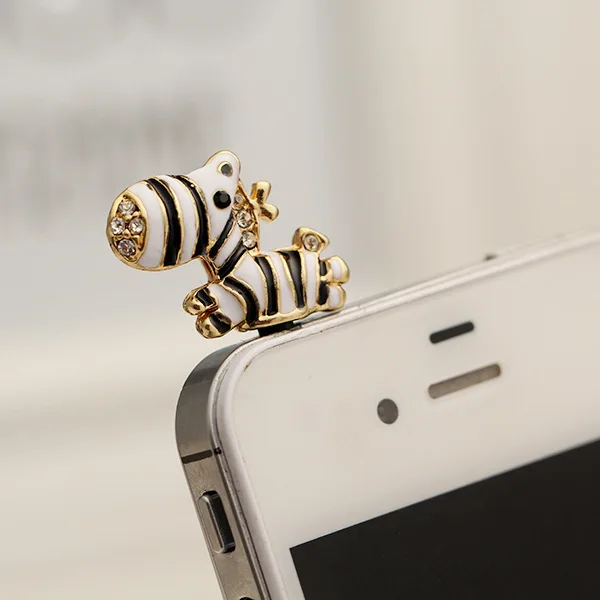 Милый мультфильм лошадь кошка Dust Разъем 3.5 мм штекер наушников Наушники Cap уха