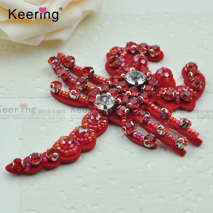 

Keering Handmade 9.8*7.2CM Sequin Beads Flower Patch WPHB-211