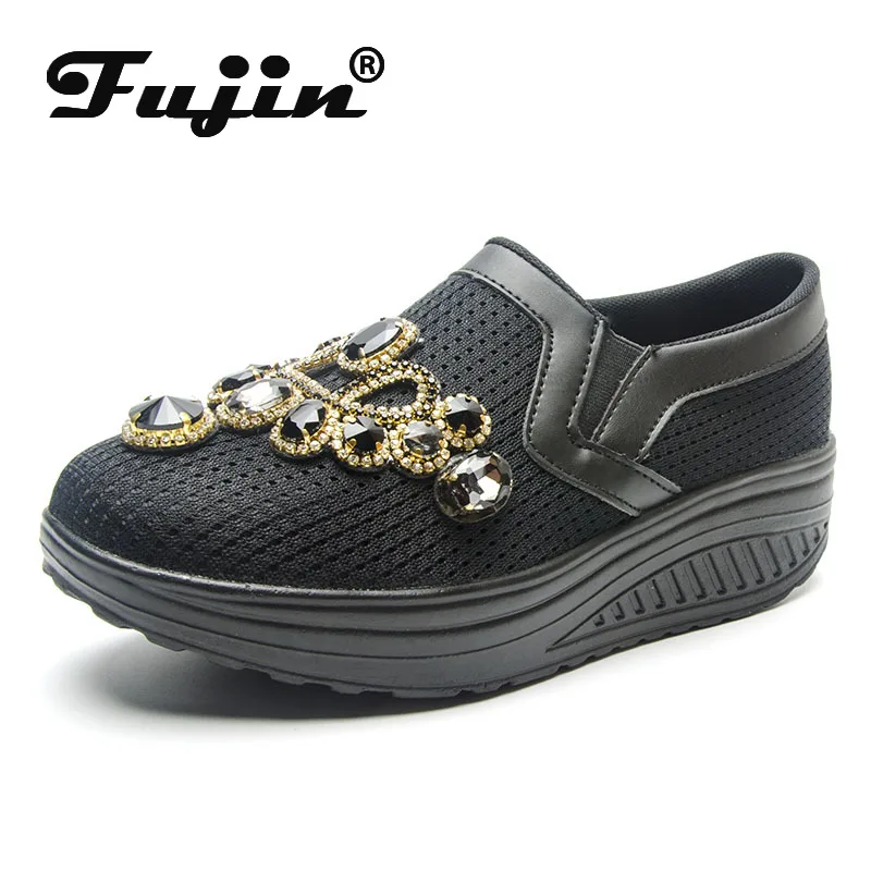 Fujin Autumn New Women Thick-soled Shoes Dropshipping Thick Bottom Sponge Single Cushion Shake Fashion Casual | Обувь