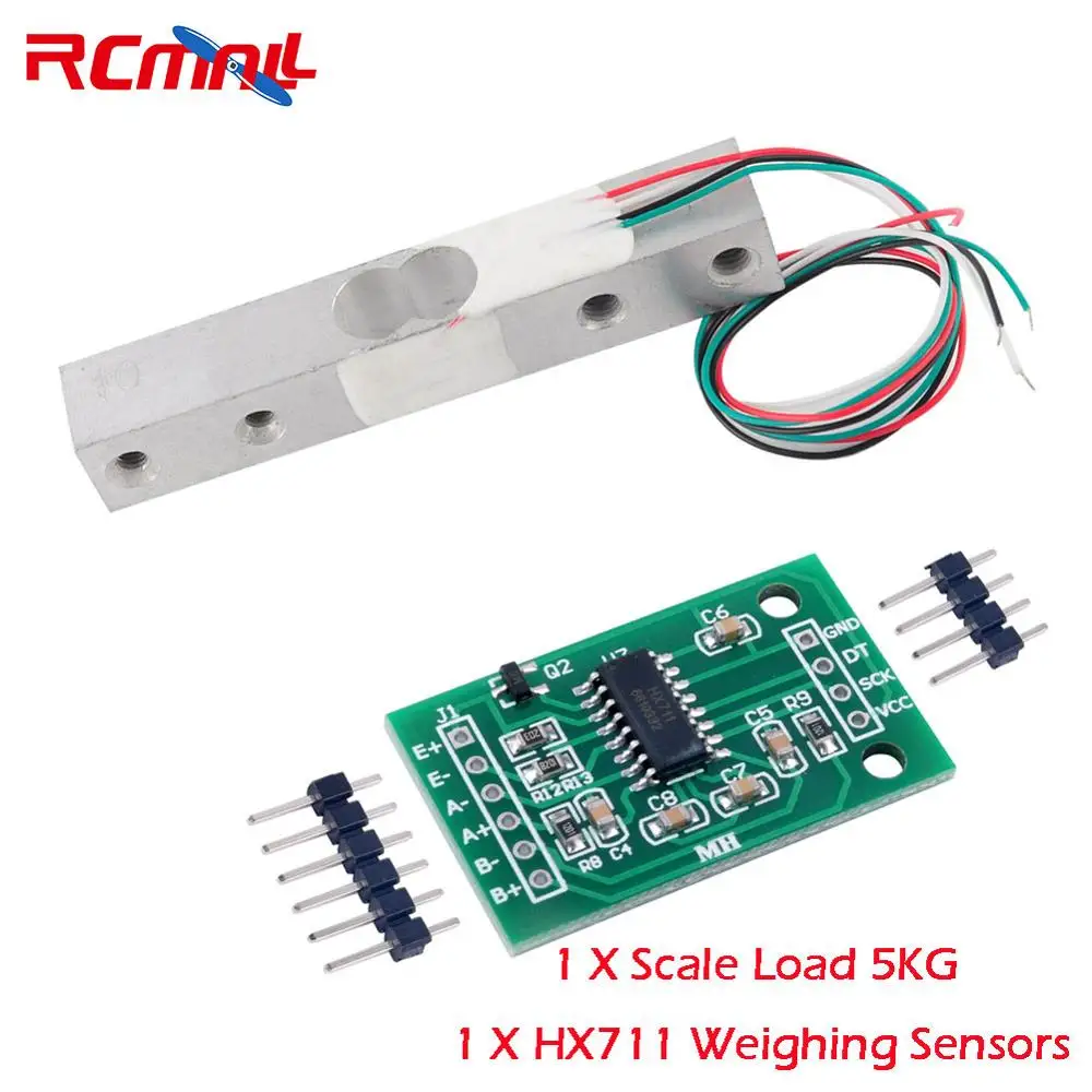 RCmall HX711 датчик веса AD Модуль с 3 кг/2 кг/1 кг/20 кг/10 кг/5 кг/весы тензодатчика Вес взвешивания сенсор FZ0728 - Цвет: Scale Load 5kg AD