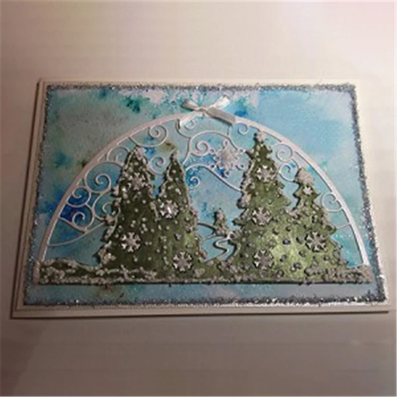 GJCraft Trees with Snowflake New 2019 Metal Cutting Dies for Scrapbooking Embossing DIY Album Craft Card Decor Die Christmas die | Дом и сад