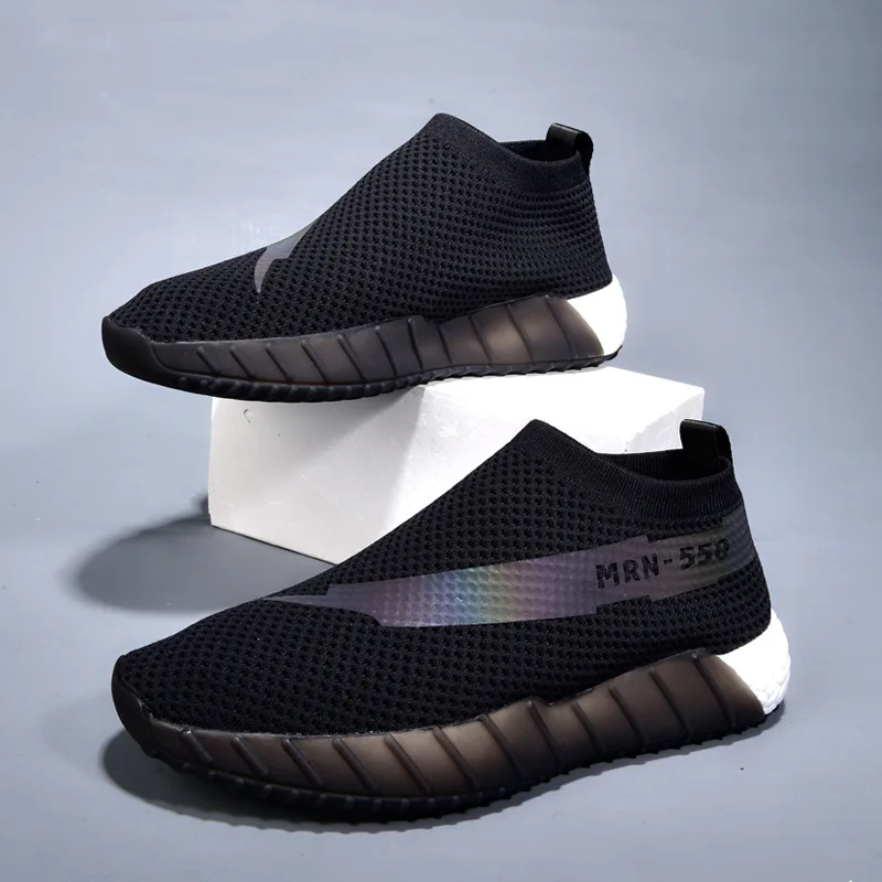 Мужские сетчатые туфли дышащие на высоком каблуке Повседневная модная Уличная