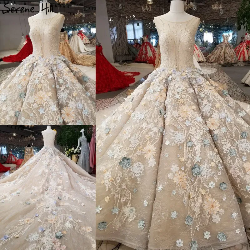 Highend роскошные сексуальные композитные кружевные свадебные платья цветные цветы блестками модное винтажное свадебное праздничное платье реальное изображение