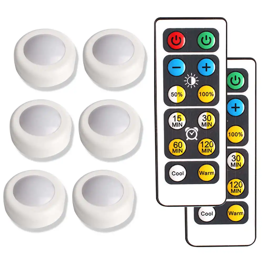 6 Lamp 2 Controller Беспроводной Диммируемый светодиодный светильник сенсорный датчик под шкаф светильник светодиодный светильник шкаф/шкаф светильник s Кухня ночник с пультом дистанционного управления - Цвет: 6 Lamp 2 Controller
