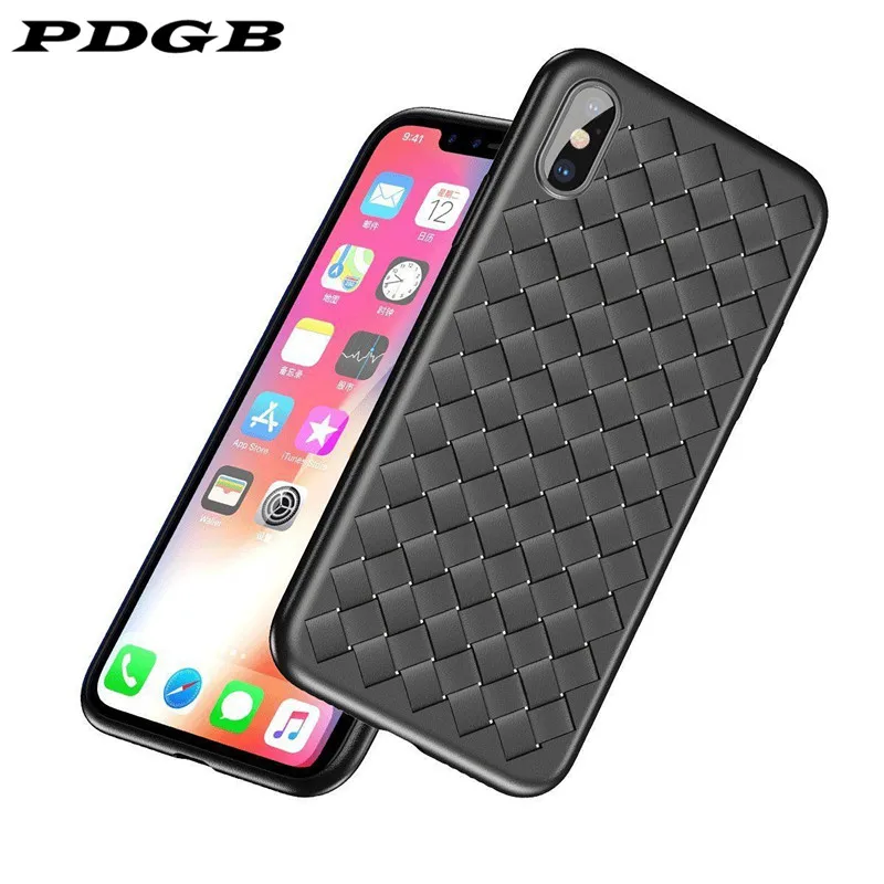 PDGB чехол из ТПУ с тканевым узором для iPhone Xs Max X 5 5s SE 6 6s Plus 7 8 Ультратонкий