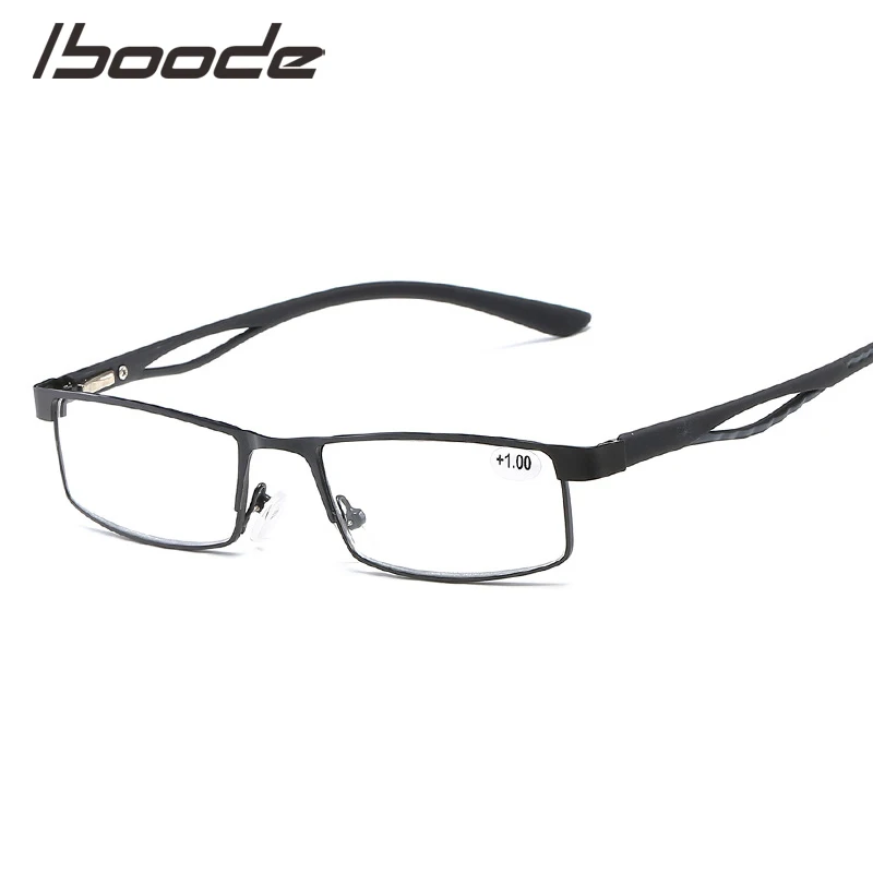 IBOODE металлические квадратные очки для чтения мужские деловые ретро пресбиопии