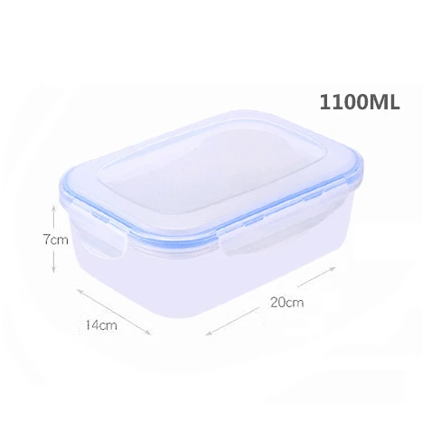 1100mm Кухонный пластиковый контейнер для хранения еды для пикника, экологичный Ланч-бокс для детей, Школьный набор посуды - Цвет: 1100mm