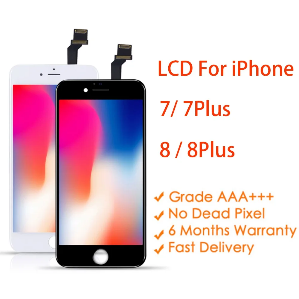 Черный/белый сборка ЖК дисплей дигитайзер для iPhone 7 plus сенсорный экран 8 p с